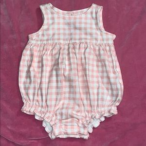 Old navy romper pink plaid 0-3 months